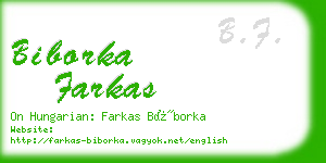 biborka farkas business card